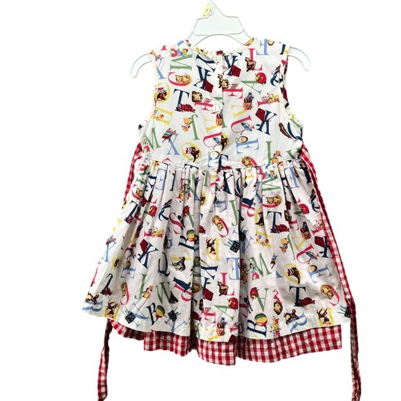 Powell Craft Girls 2T-3T Alphabet Dress Sleeveless Collared Ruffle Retro - Picture 2 of 9